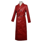 Homicipher Scarlet Rain Red Leather Coat Cosplay Costume Outfits Halloween Carnival Suit