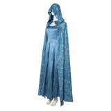 House of the Dragon Alicent Hightower Women Blue Outfit Cosplay Costume Outfit Halloween Carnival Suit