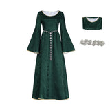 House of the Dragon Alicent Hightower Women Green Chain-belt Dress Cosplay Costume Outfit Halloween Carnival Suit