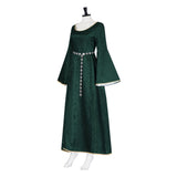 House of the Dragon Alicent Hightower Women Green Chain-belt Dress Cosplay Costume Outfit Halloween Carnival Suit