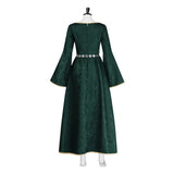 House of the Dragon Alicent Hightower Women Green Chain-belt Dress Cosplay Costume Outfit Halloween Carnival Suit