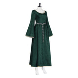 House of the Dragon Alicent Hightower Women Green Chain-belt Dress Cosplay Costume Outfit Halloween Carnival Suit