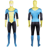 Invincible Mark Grayson Blue Yellow Combat Suit Cosplay Costume Outfits Halloween Carnival Suit