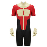Invincible Oliver Grayson Red Jumpsuit Cosplay Costume Outfit Halloween Carnival Suit