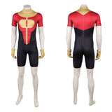 Invincible Oliver Grayson Red Jumpsuit Cosplay Costume Outfit Halloween Carnival Suit