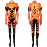 Invincible Volcanikka Women Orange Jumpsuit Cosplay Costume Outfit Halloween Carnival Suit