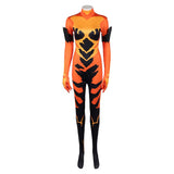 Invincible Volcanikka Women Orange Jumpsuit Cosplay Costume Outfit Halloween Carnival Suit