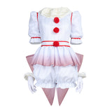 IT Pennywise Unisex White Outfit Cosplay Costume Outfit Halloween Carnival Suit
