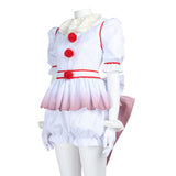 IT Pennywise Unisex White Outfit Cosplay Costume Outfit Halloween Carnival Suit