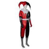 Joker Harry Quinn Red and Black Jumpsuit Unisex Cosplay Costume Outfit Halloween Carnival Suit