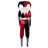 Joker Harry Quinn Red and Black Jumpsuit Unisex Cosplay Costume Outfit Halloween Carnival Suit