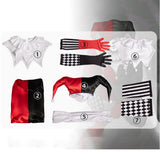 Joker Harry Quinn Red and Black Jumpsuit Unisex Cosplay Costume Outfit Halloween Carnival Suit