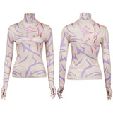 KPop Demon Hunters Rumi Purple Demonic Patterns Top Cosplay Costume Outfits Halloween Carnival Suit