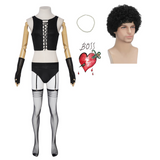 The Rocky Horror Picture Show Dr. Frank-N-Furter Black Outfit Cosplay Costume Outfit Halloween Carnival Suit
