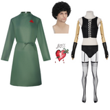 The Rocky Horror Picture Show Dr. Frank-N-Furter Green Coat Cosplay Costume Outfit Halloween Carnival Suit