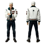 Live-Action Smoker White Coat Cosplay Costume Outfit Halloween Carnival Suit