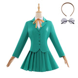 Magic Knight Rayearth Fuu Hououji Women Green Outfit Cosplay Costume Outfit Halloween Carnival Suit