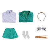 Magic Knight Rayearth Fuu Hououji Women Green Outfit Cosplay Costume Outfit Halloween Carnival Suit
