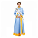 Mary Poppins Women Blue Outfit Cosplay Costume Outfit Halloween Carnival Suit