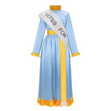 Mary Poppins Women Blue Outfit Cosplay Costume Outfit Halloween Carnival Suit