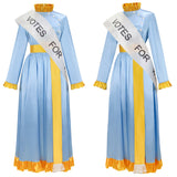 Mary Poppins Women Blue Outfit Cosplay Costume Outfit Halloween Carnival Suit