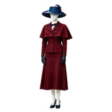 Mary Poppins Women Red Outfit Cosplay Costume Outfit Halloween Carnival Suit