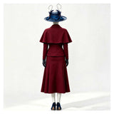 Mary Poppins Women Red Outfit Cosplay Costume Outfit Halloween Carnival Suit