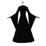 Medieval Renaissance Aristocratic Woman Black and Green Dress Cosplay Costume Outfit Halloween Carnival Suit