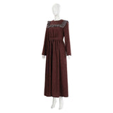 Medieval Renaissance Grassland Colony Brown Countryside Maid Dress Cosplay Costume Halloween Carnival Suit