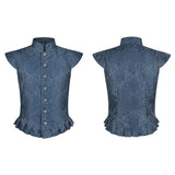 Medieval Renaissance Pirate Blue Vest Outfits Halloween Carnival Cosplay Costume