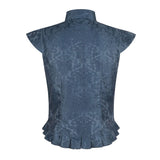 Medieval Renaissance Pirate Blue Vest Outfits Halloween Carnival Cosplay Costume