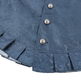 Medieval Renaissance Pirate Blue Vest Outfits Halloween Carnival Cosplay Costume