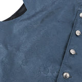 Medieval Renaissance Pirate Blue Vest Outfits Halloween Carnival Cosplay Costume