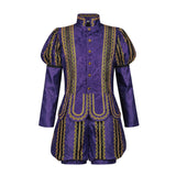 Medieval Renaissance Tudor Noble Prince Henry Purple Cosplay Costume Outfit Halloween Carnival Suit