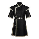 Medieval Renaissance Viking Style Black Tunic Knight Pirate Mercenary Warrior Cosplay Costume