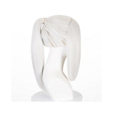 Mei Mei White Ponytail Wig Heat Resistant Synthetic Hair Carnival Halloween Party Props