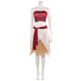 Moana Women Red Top With Grass Skirt Cosplay Costume Outfit Halloween Carnival Suit
