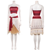 Moana Women Red Top With Grass Skirt Cosplay Costume Outfit Halloween Carnival Suit