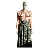 Monster The Lizzie Borden Story Lizzie Pink Top with Green Printed Skirt Cosplay Costume Outfit Halloween Carnival Suit