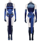 Mortal Kombat 1 Kitana Women Blue Outfit Cosplay Costume Outfit Halloween Carnival Suit