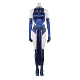 Mortal Kombat 1 Kitana Women Blue Outfit Cosplay Costume Outfit Halloween Carnival Suit