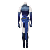Mortal Kombat 1 Kitana Women Blue Outfit Cosplay Costume Outfit Halloween Carnival Suit