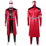 Mortal Kombat 2 Kenshi Takahashi Red Leather Outfit Cosplay Costume Outfit Halloween Carnival Suit