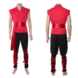 Mortal Kombat 2 Liu Kang Red Training Outfit Cosplay Costume Outfit Halloween Carnival Suit