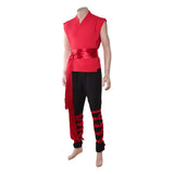 Mortal Kombat 2 Liu Kang Red Training Outfit Cosplay Costume Outfit Halloween Carnival Suit