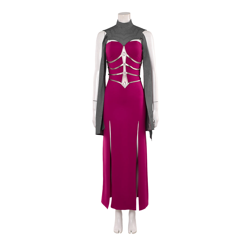 Mortal Kombat 2 Sindel Women Purple Dress Cosplay Costume Outfit Hallo
