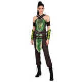 Mortal Kombat Jade Women Green Outfit Cosplay Costume Outfit Halloween Carnival Suit