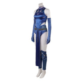 Mortal Kombat Kitana Blue Sexy Outfit Cosplay Costume Outfit Halloween Carnival Suit