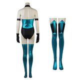 Mortal Kombat KITANA Women Blue Bikini Set Cosplay Costume Outfit Halloween Carnival Suit