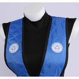 Mortal Kombat Sub Zero Gender-swapped Women Blue Qipao Cosplay Costume Outfit Halloween Carnival Suit